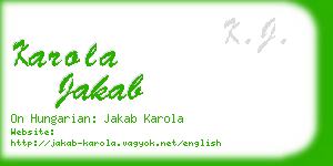 karola jakab business card